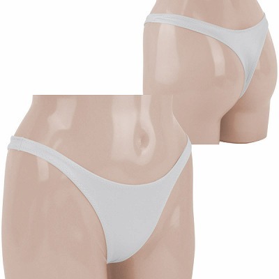 ウェット生地ストレッチVラインTバック ホワイト ウェット生地ストレッチVラインTバック ホワイト