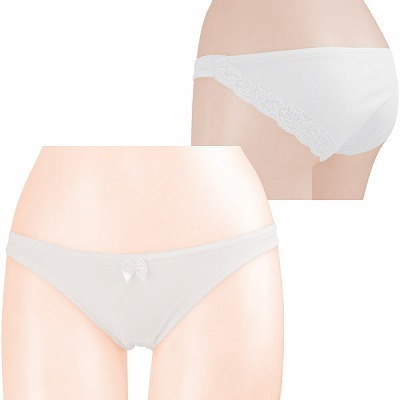 トリコット&レース生地インゴムフルバック ホワイト トリコット&レース生地インゴムフルバック ホワイト