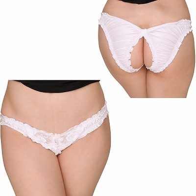 フェリカ&レース生地股割れハーフバック ホワイト フェリカ&レース生地股割れハーフバック ホワイト