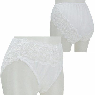 光沢柔らかレース付きフルバック ホワイト LL 光沢柔らかレース付きフルバック ホワイト LL