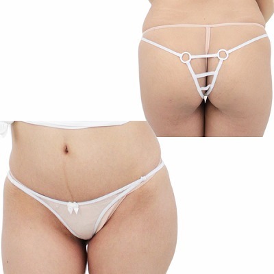 キラキラスケスケシースルーVバック ホワイト キラキラスケスケシースルーVバック ホワイト