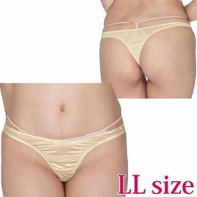 光沢ストレッチシンプルTバック 2L ベージュ 光沢ストレッチシンプルTバック 2L ベージュ