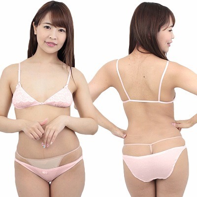 コットンインゴムブラ&フルバック ピンク コットンインゴムブラ&フルバック ピンク