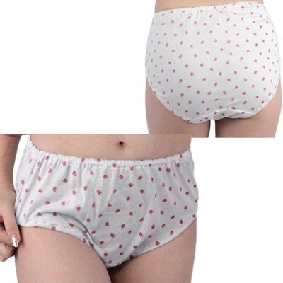 肌なじみの良いイチゴ柄コットン深履きショーツ ホワイト 肌なじみの良いイチゴ柄コットン深履きショーツ ホワイト