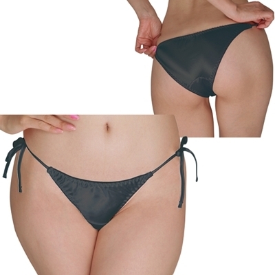 光沢サテン脇紐フルバック Lサイズ ブラック 光沢サテン脇紐フルバック Lサイズ ブラック